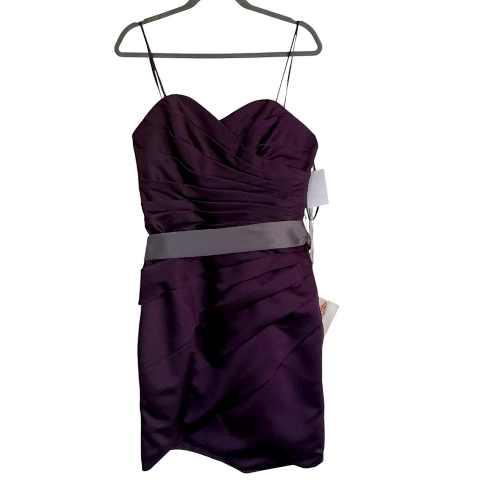 NWT Sorella Vita Cocktail Dress Style 2399 Women’s Size: 12 Color: Aubergine - Picture 5 of 13